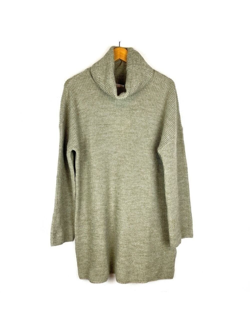 New L’Academie Sable Turtle Neck Mini Sweater Dress Light Olive size large - Picture 3 of 7
